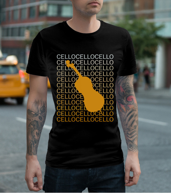 Cello Repeated Bold Pattern With Orange T-Shirt