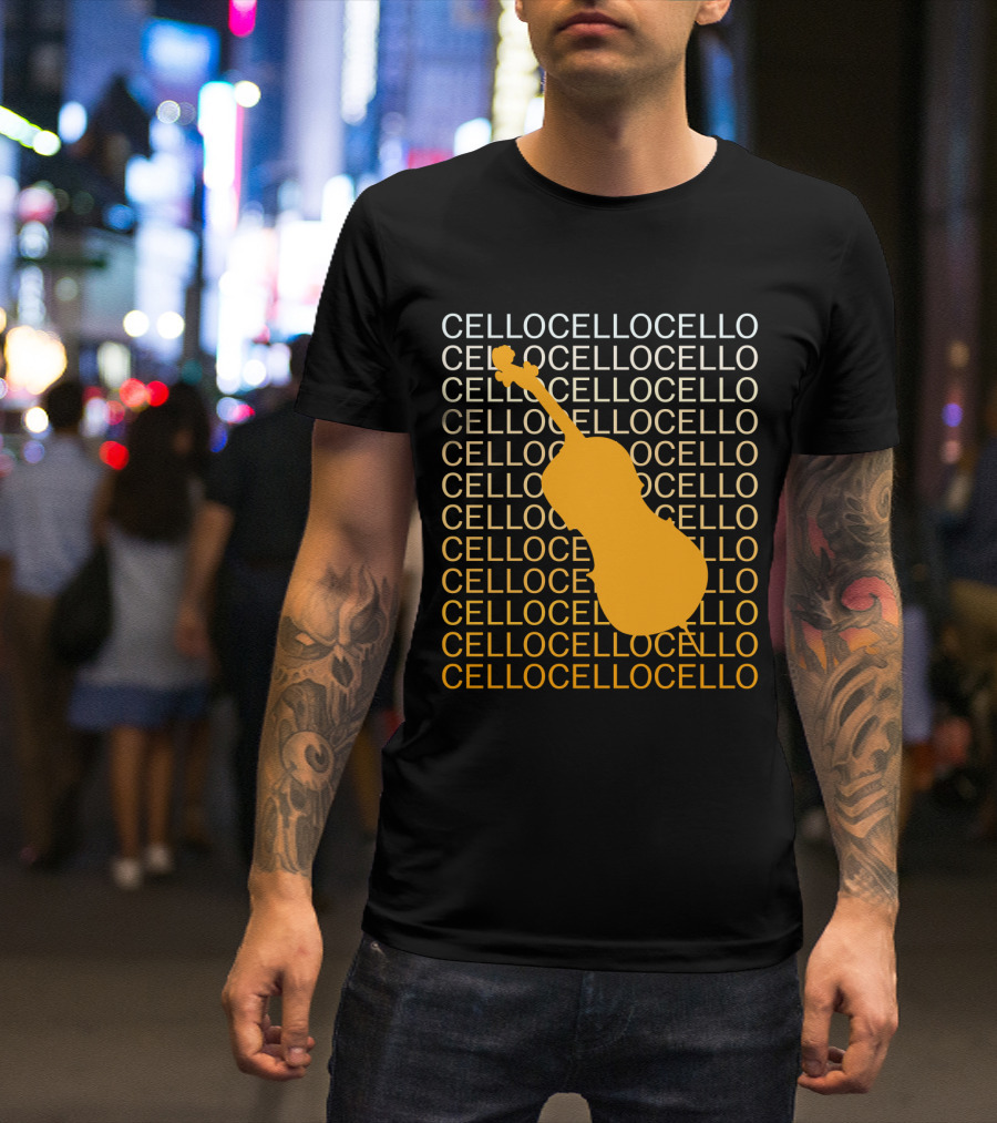 Cello Repeated Bold Pattern With Orange T-Shirt