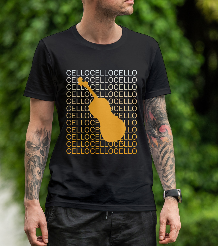 Cello Repeated Bold Pattern With Orange T-Shirt