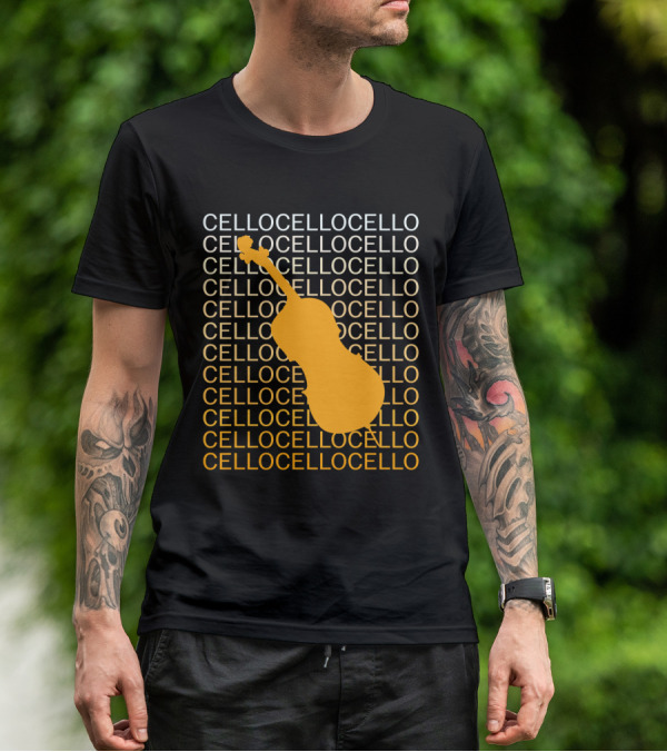 Cello Repeated Bold Pattern With Orange T-Shirt