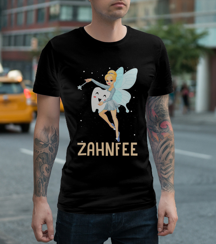 Zahnfee Fairy with Happy Tooth and Wand T-Shirt