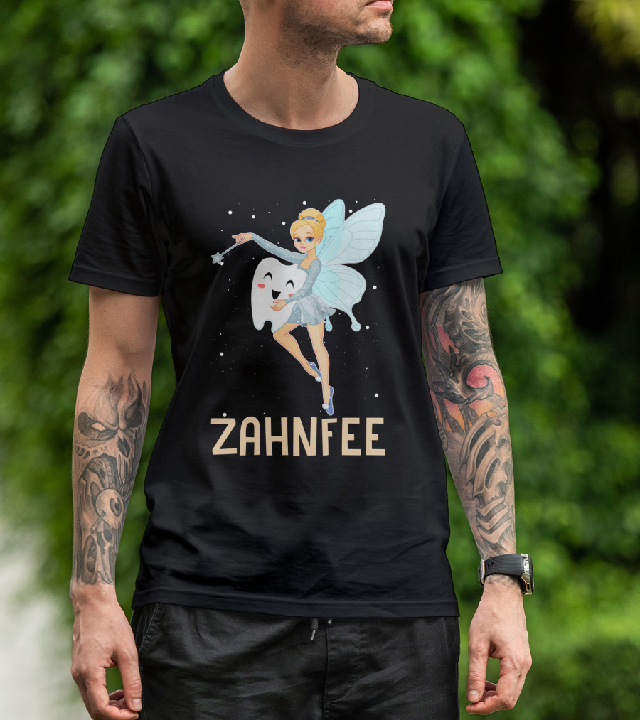 Zahnfee Fairy With Happy Tooth And Wand T-Shirt