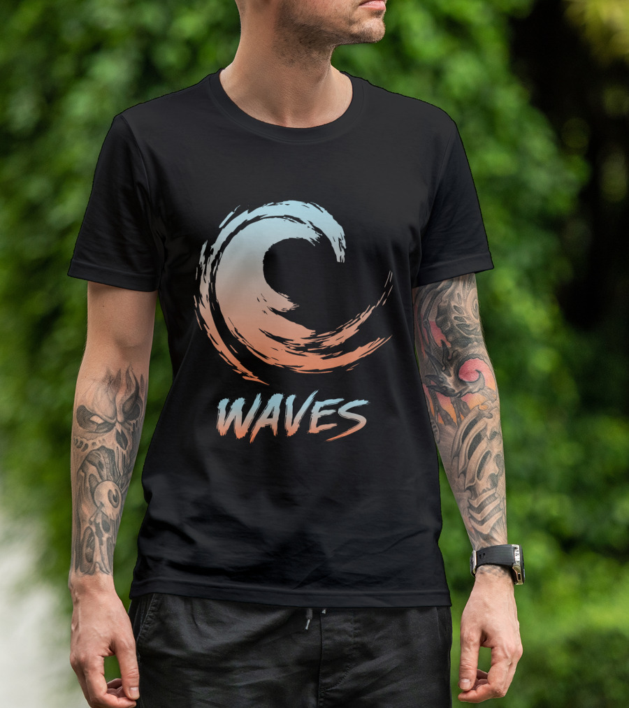 Waves Gradient Brushstroke T-Shirt