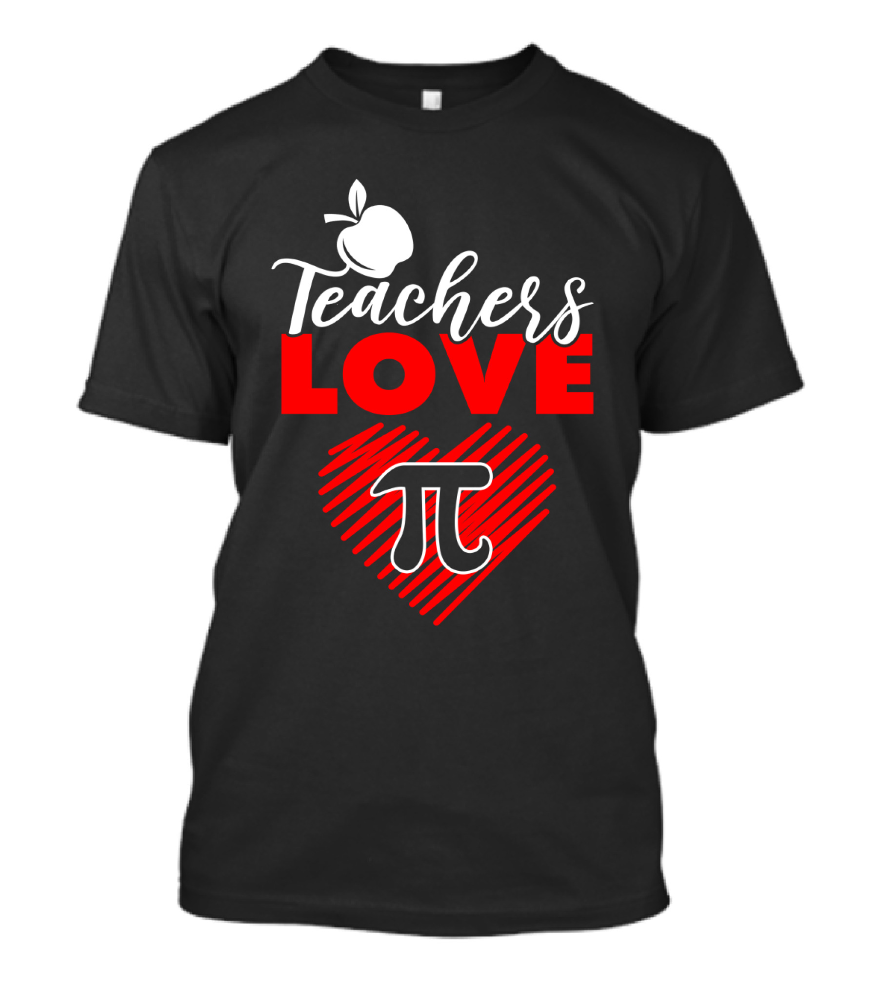 Teachers Love Pi Math Heart Apple T-Shirt