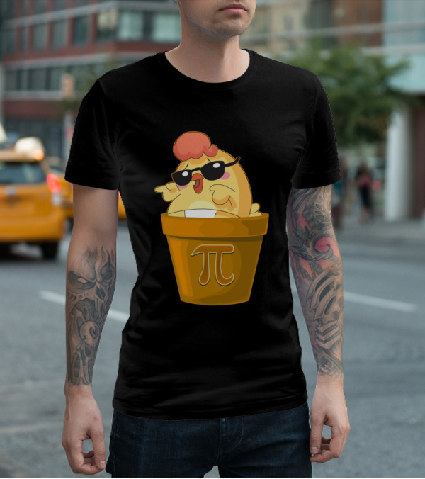 Chicken In Pot With Pi Symbol And Sunglasses T-Shirt