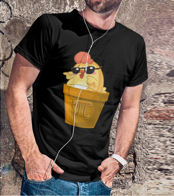Chicken In Pot With Pi Symbol And Sunglasses T-Shirt
