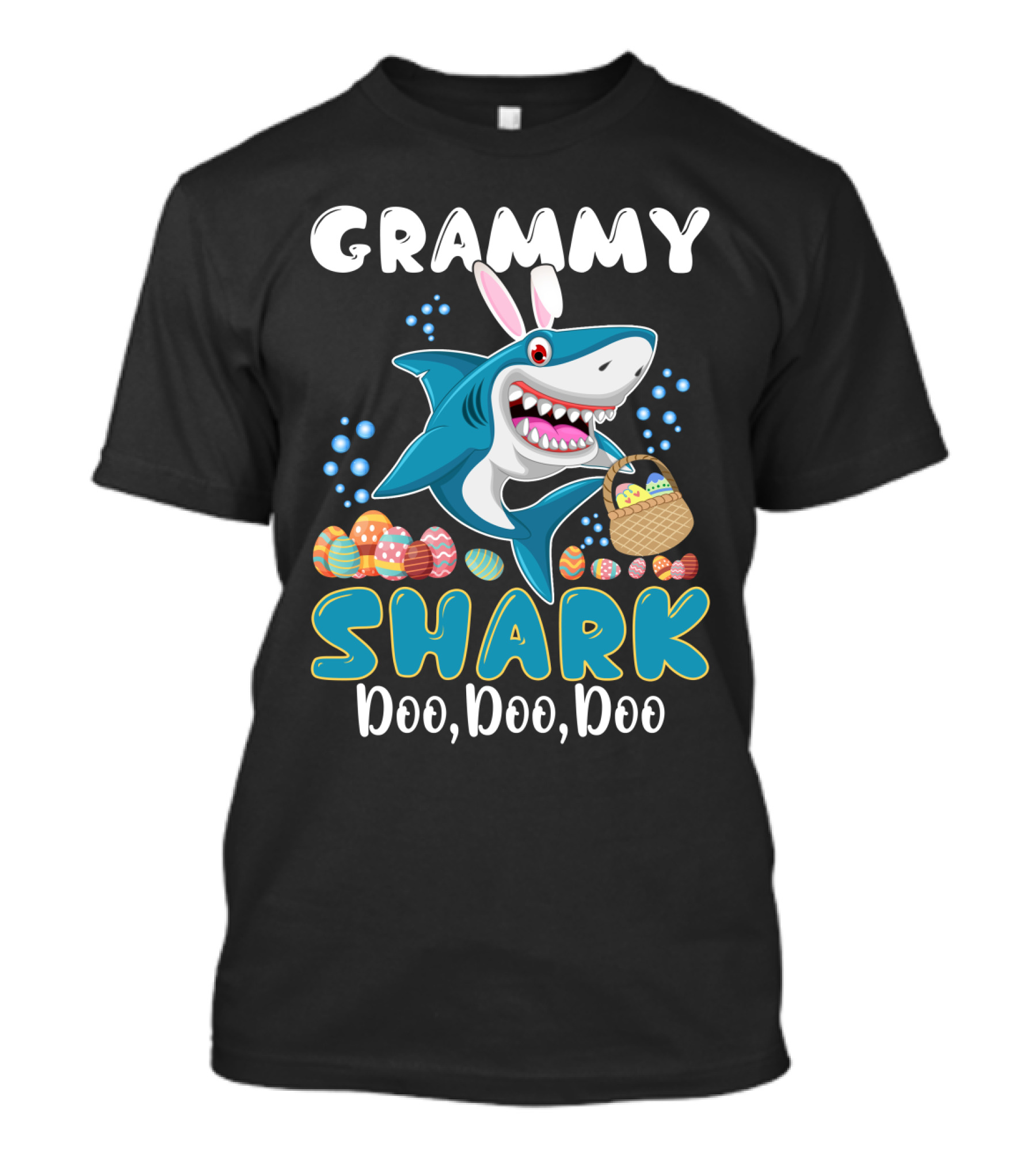 Grammy Shark Doo Doo Doo Bunny Ear Easter Egg Hunt T-Shirt