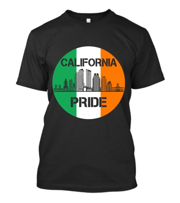 California Pride Skyline With Irish Flag Elements T-Shirt