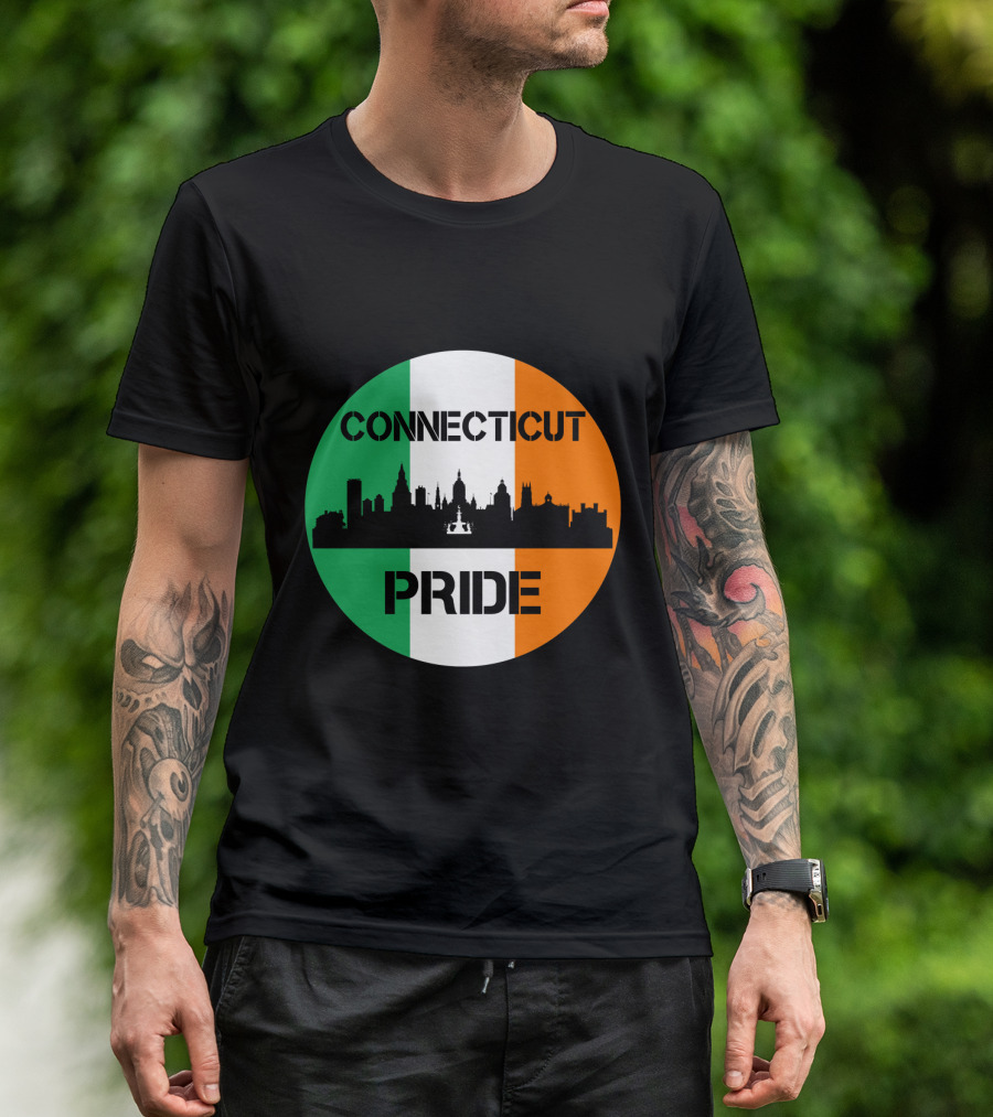 Connecticut Pride Skyline Irish Flag T-Shirt