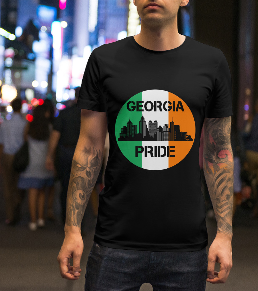 Georgia Pride Skyline Irish Flag Georgia T-Shirt