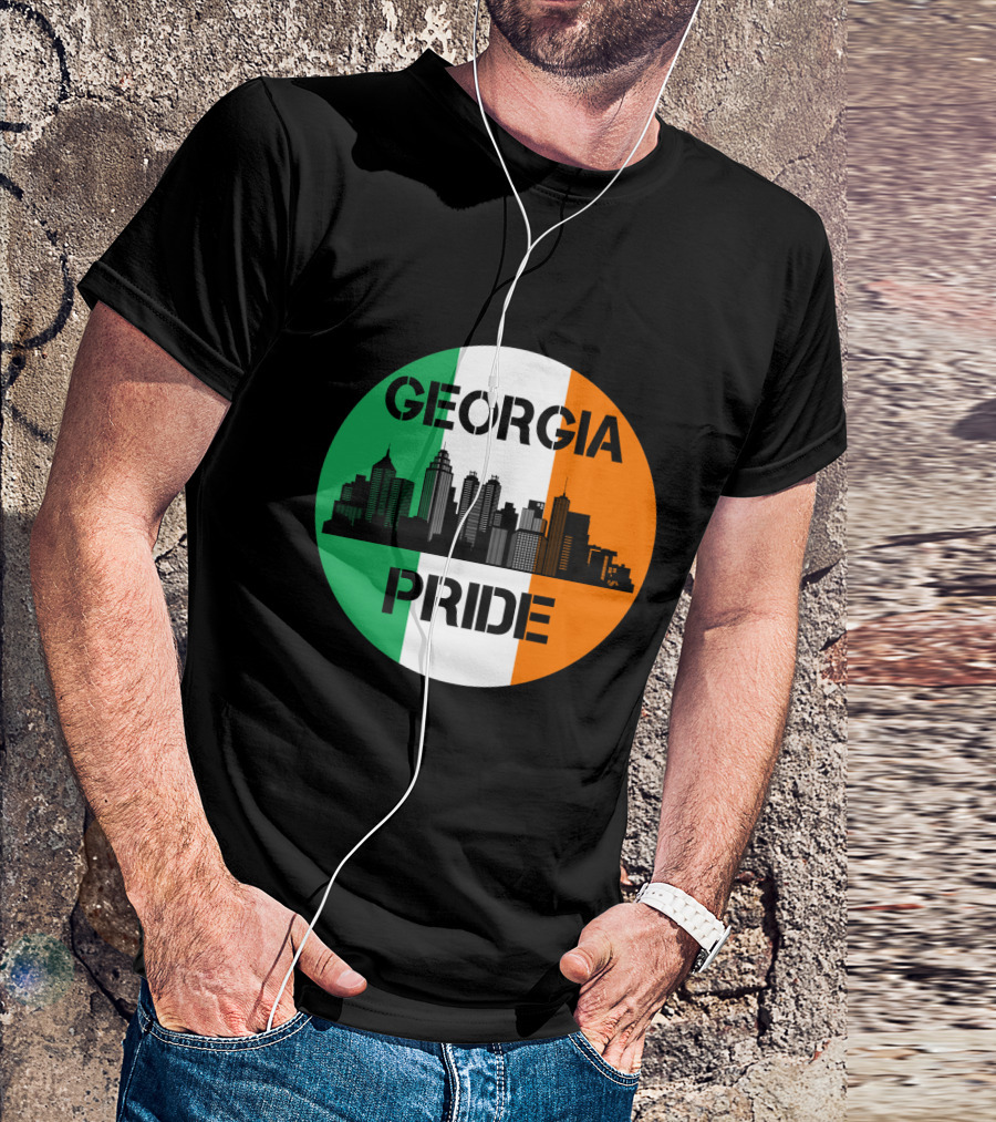Georgia Pride Skyline Irish Flag Georgia T-Shirt
