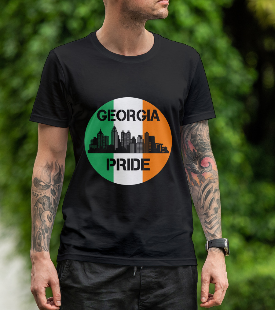 Georgia Pride Skyline Irish Flag Georgia T-Shirt