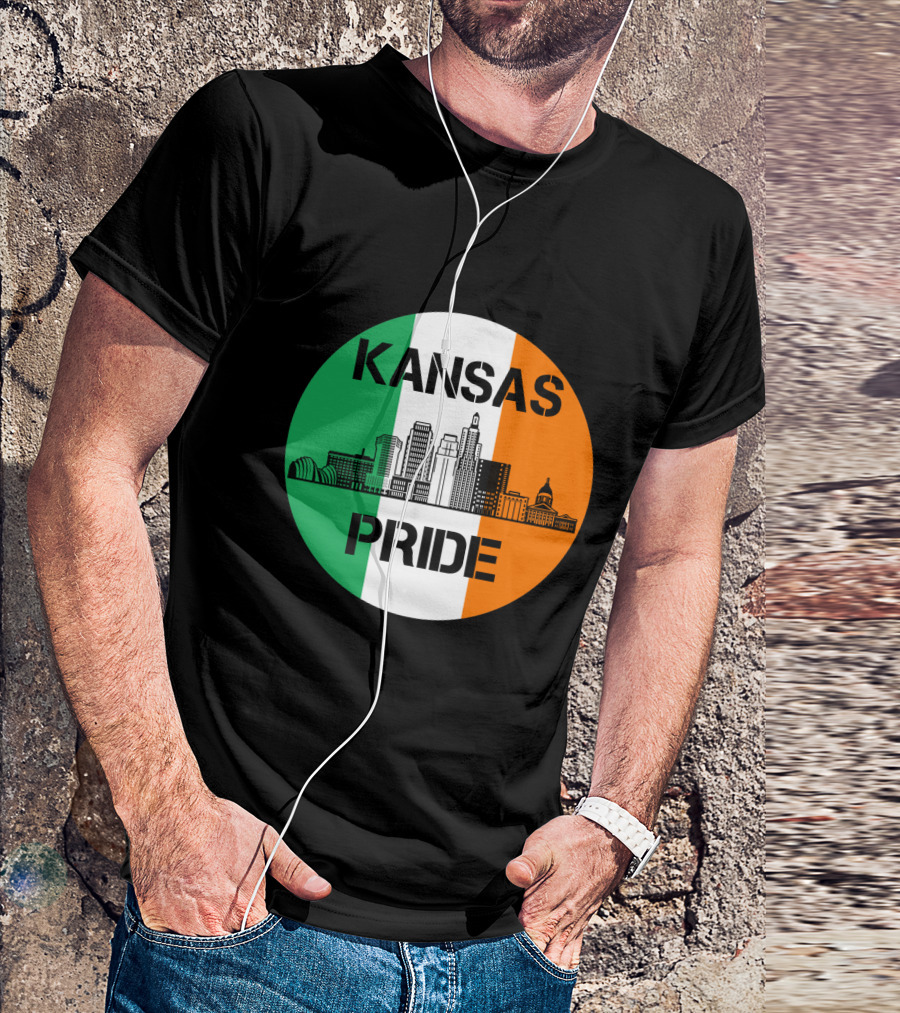 Kansas Pride Irish Flag Skyline Kansas T-Shirt
