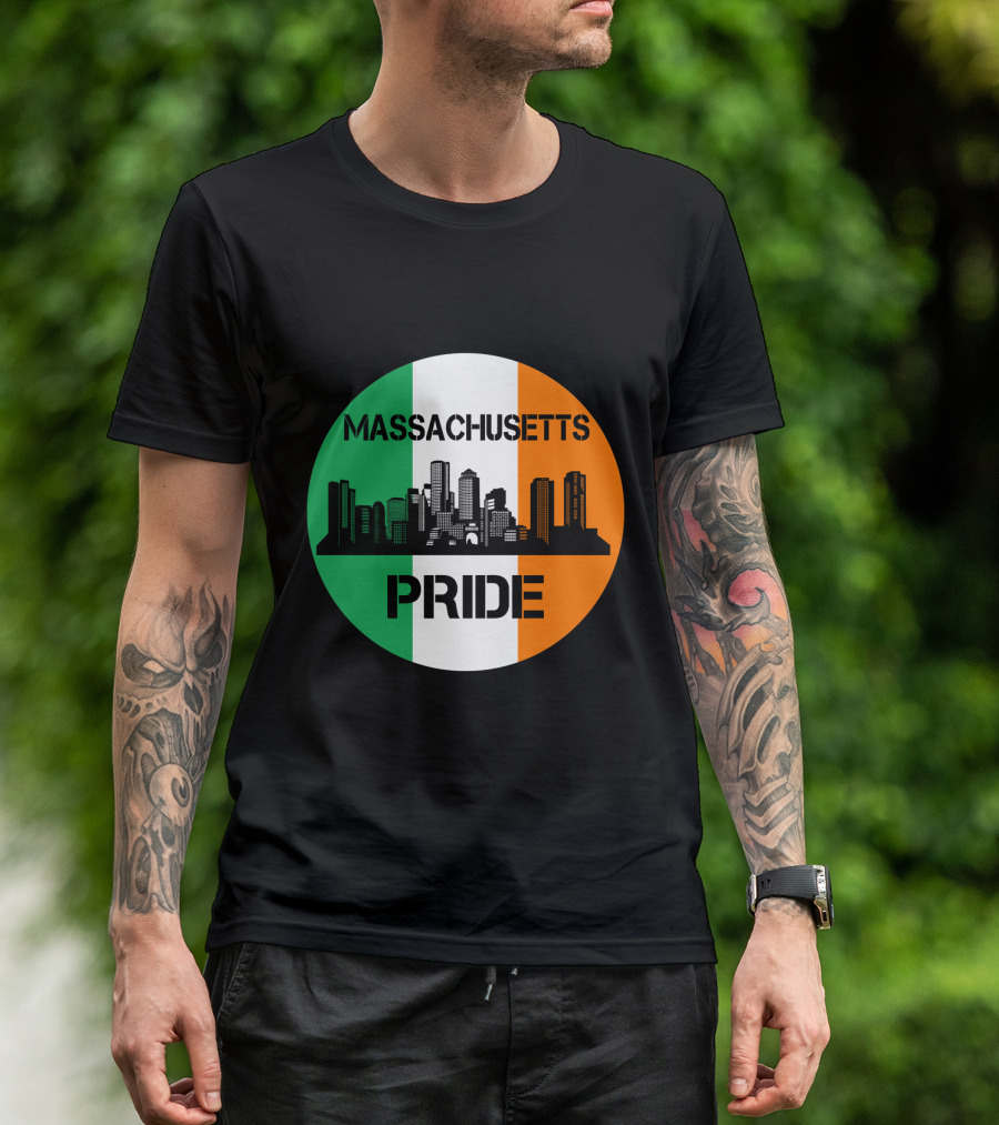 Massachusetts Pride Skyline Irish Flag T-Shirt