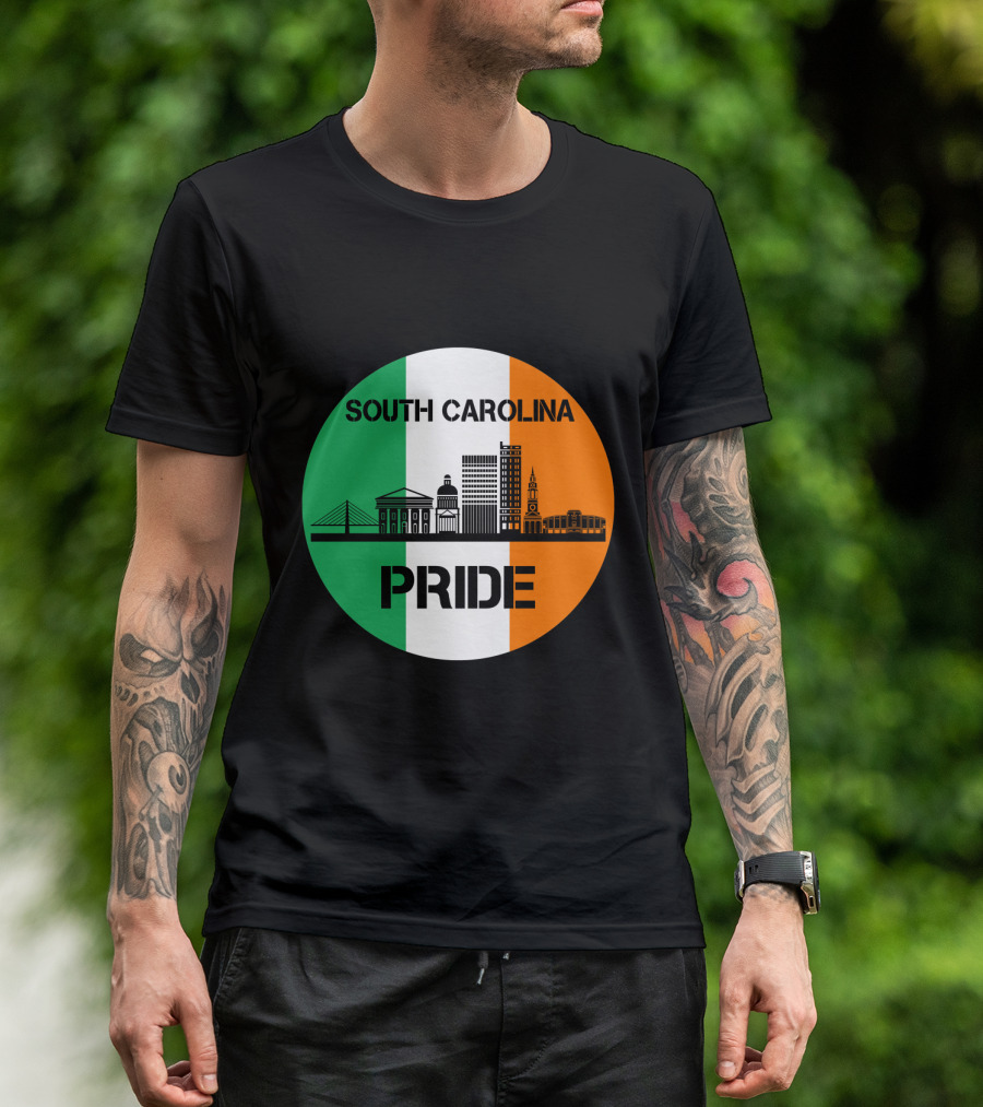 South Carolina Pride Skyline With Irish Flag Elements T-Shirt
