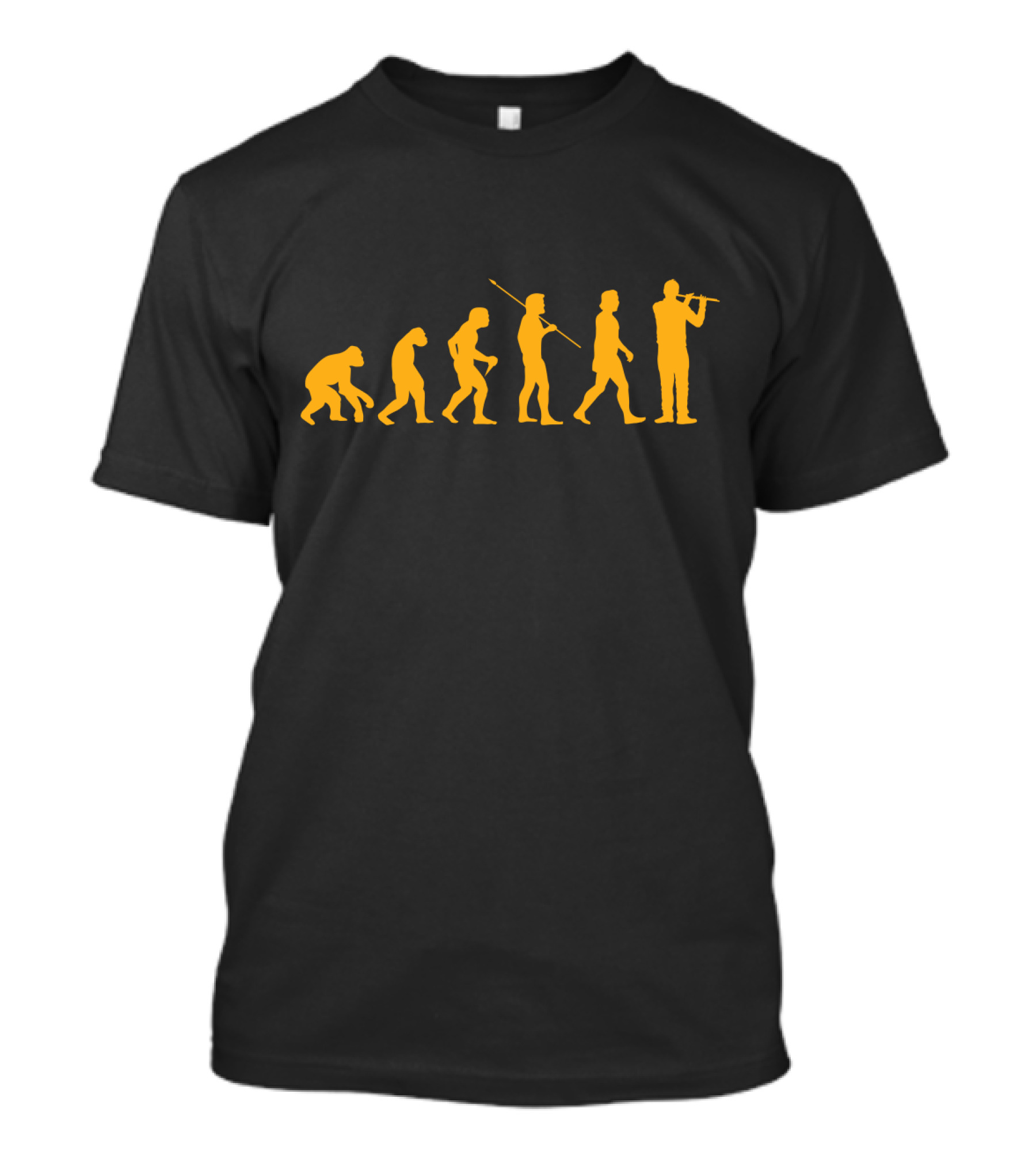 Evolution Flute Musician Progression Iconic Sequence T-Shirt