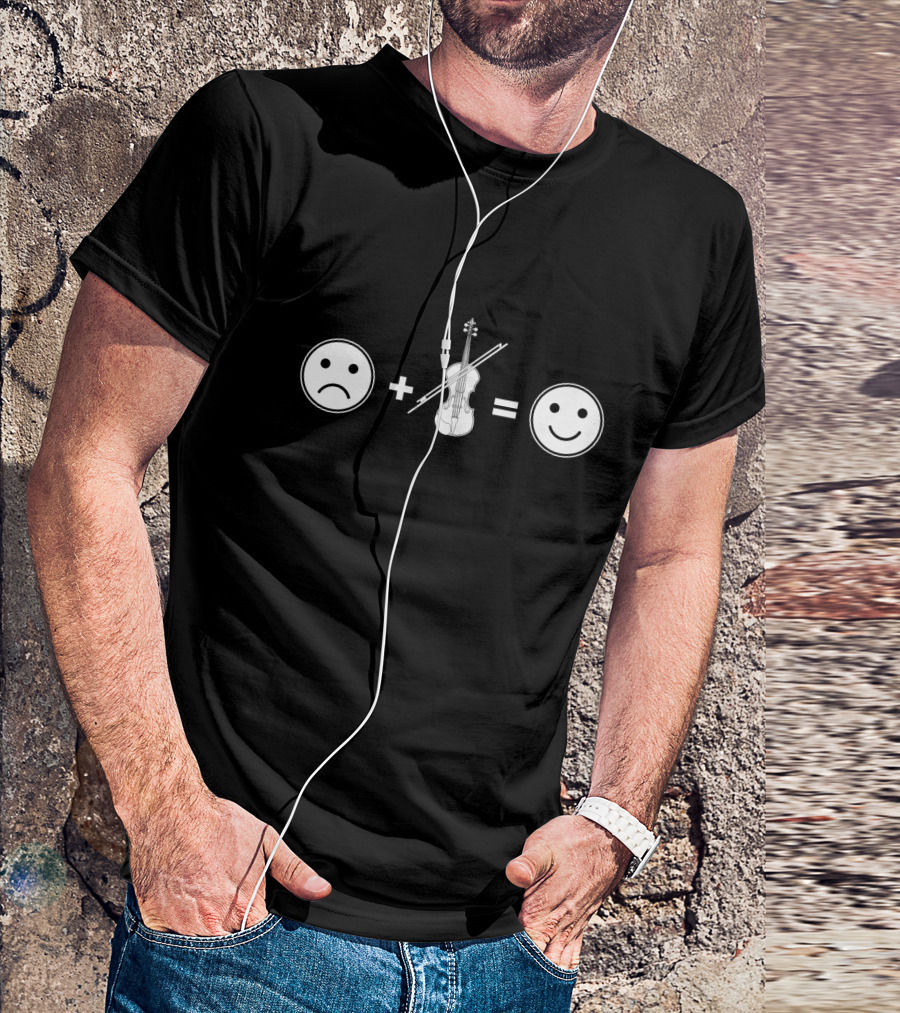 Viola Sad Face Plus Equals Smile Happiness T-Shirt