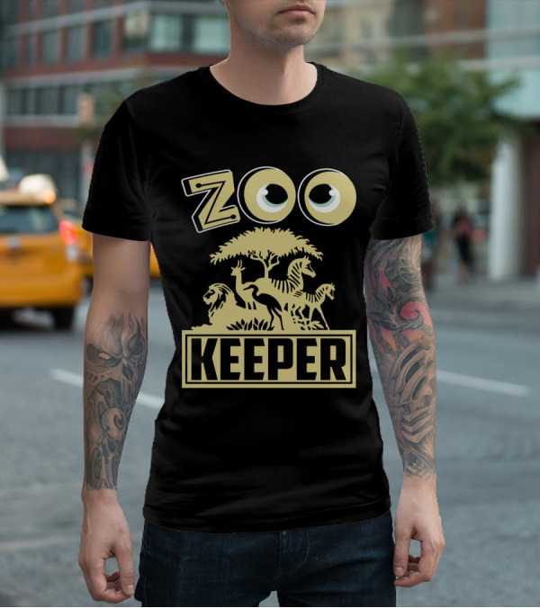 ZOO KEEPER Lion Giraffe Zebra Safari T-Shirt