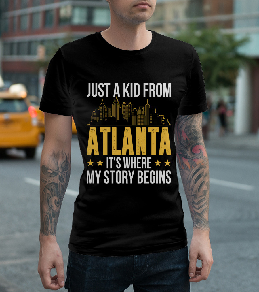 Just a Kid from Atlanta It's Where My Story Begins Skyline T-Shirt