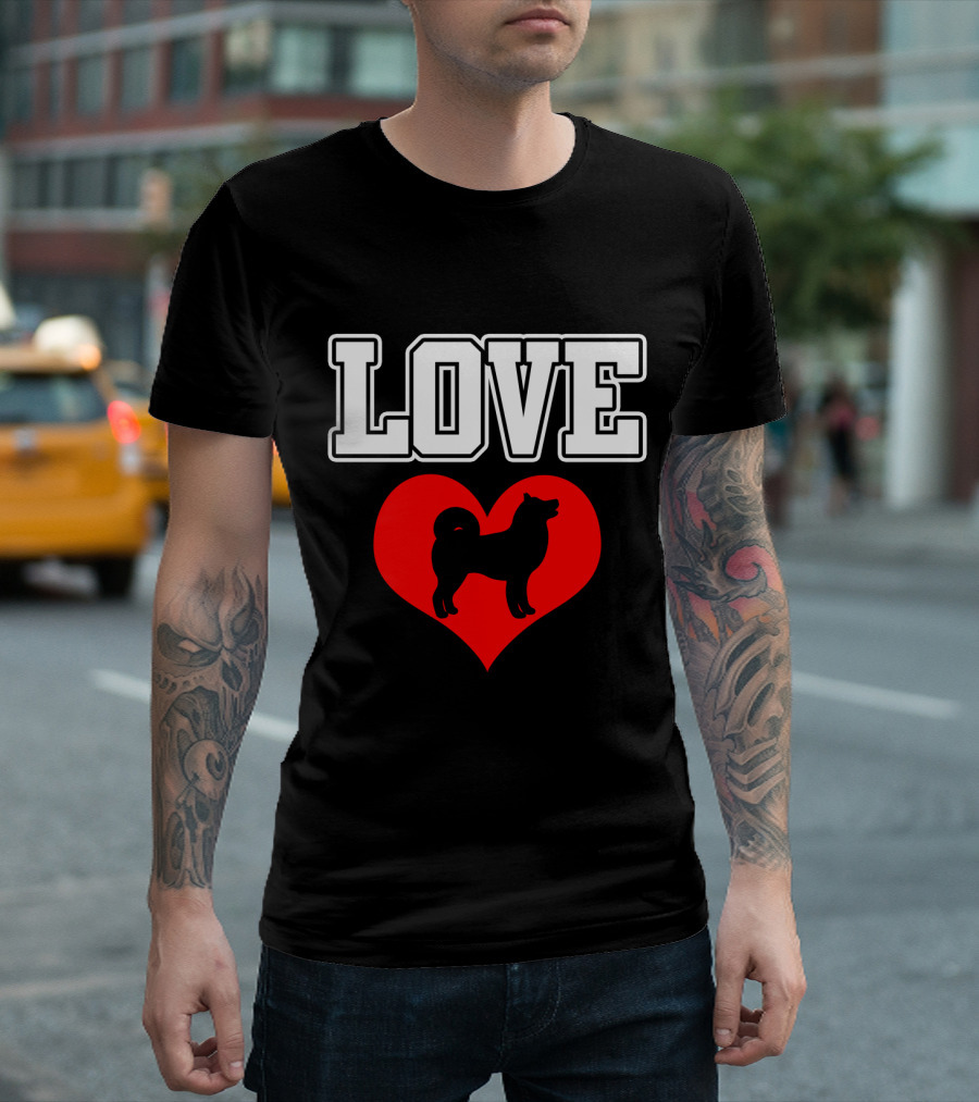 LOVE Heart Shiba Inu Dog Pet Lover T-Shirt