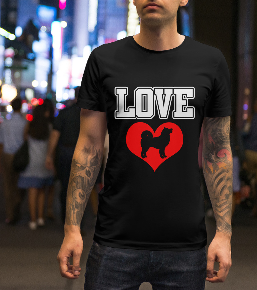 LOVE Heart Shiba Inu Dog Pet Lover T-Shirt