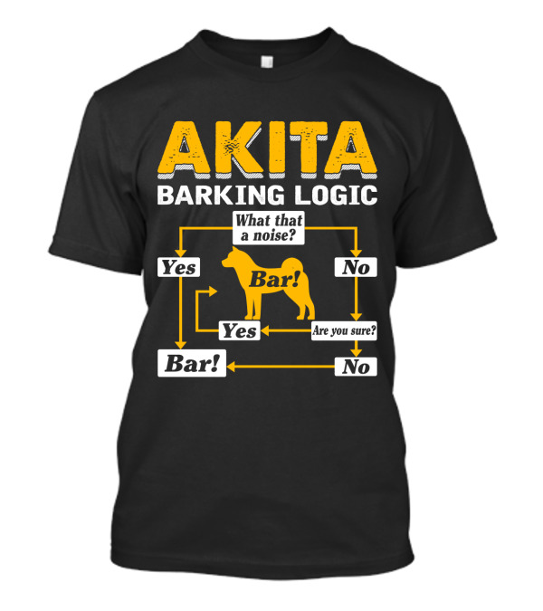 AKITA BARKING LOGIC YES NO WHAT THAT A NOISE BAR ARE YOU SURE? T-Shirt