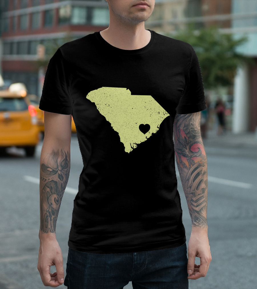 South Carolina Map Heart Charleston Love T-Shirt