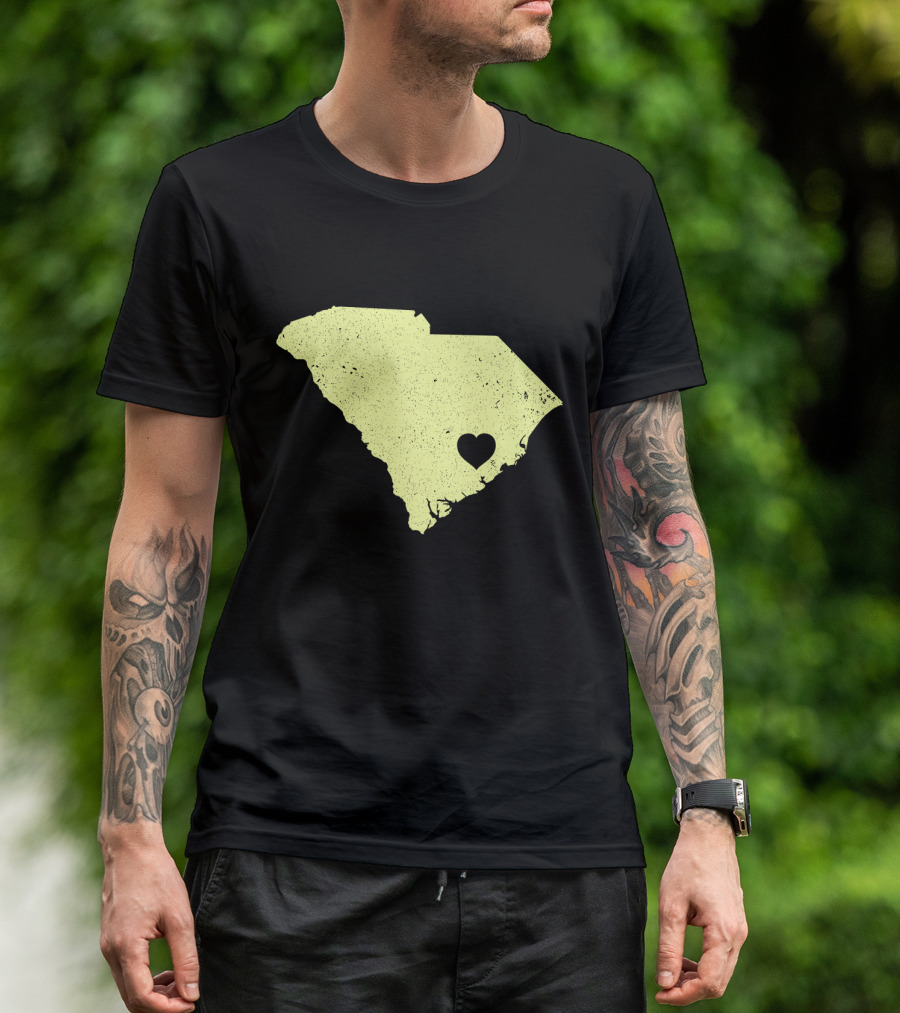 South Carolina Map Heart Charleston Love T-Shirt
