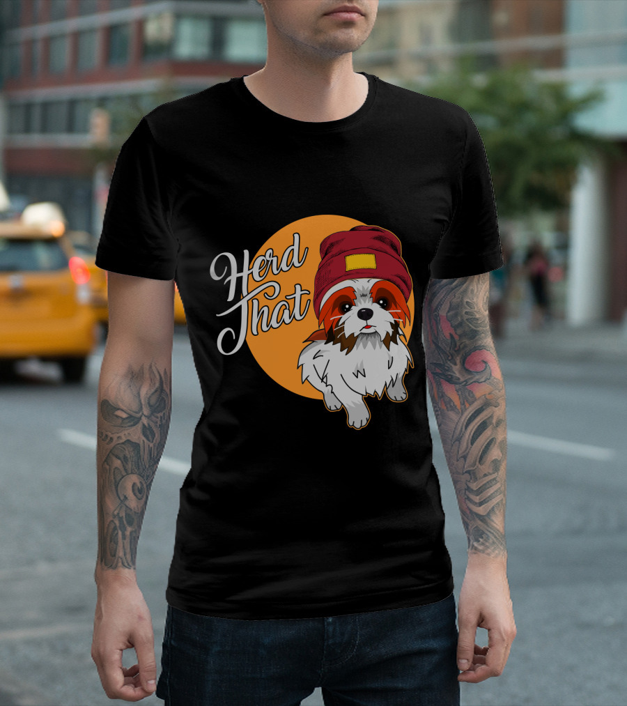 Herd That Shih Tzu Animal Lover Dog with Hat Sketch T-Shirt