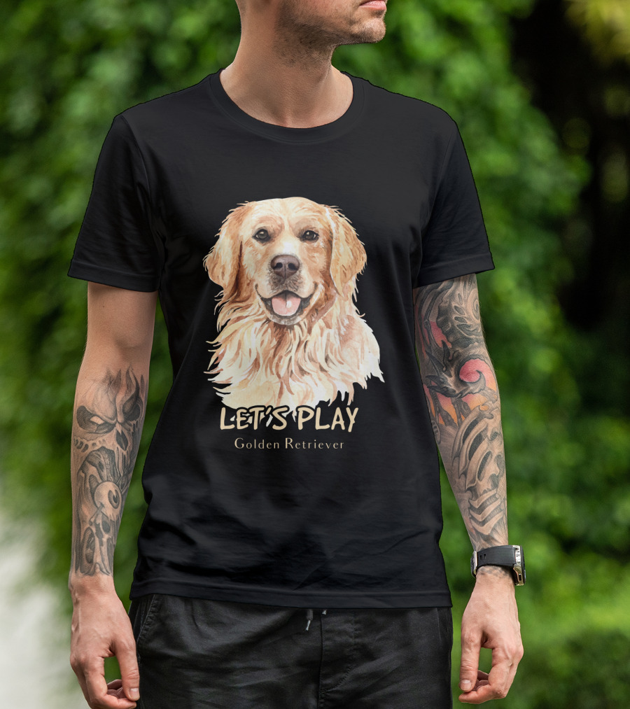 LET'S PLAY Golden Retriever Dog Watercolor T-Shirt