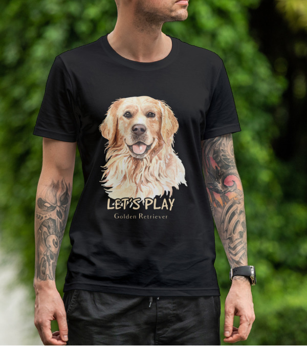 LET'S PLAY Golden Retriever Dog Watercolor T-Shirt