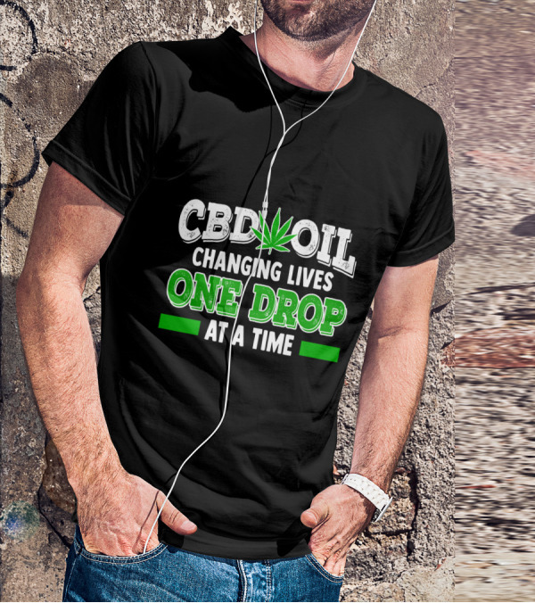 CBD Oil Changing Lives One Drop At A Time Leaf T-Shirt