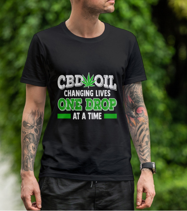 CBD Oil Changing Lives One Drop At A Time Leaf T-Shirt
