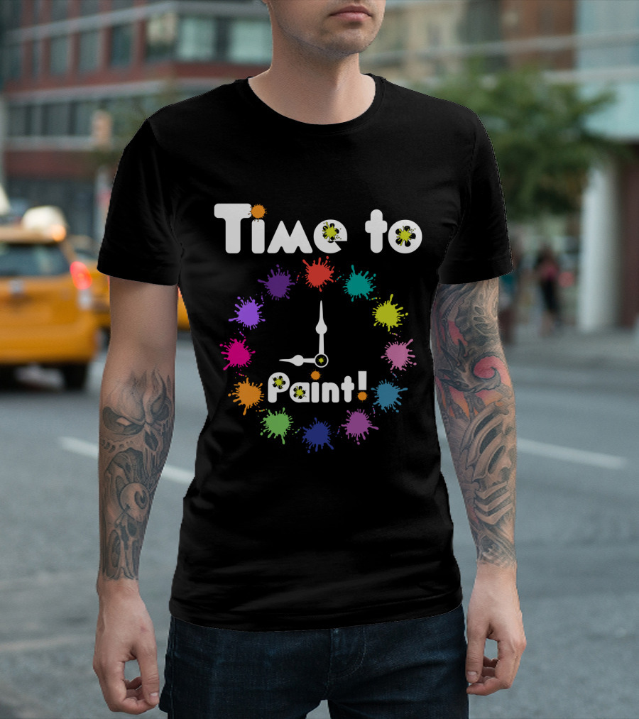 Time to Paint Colorful Clock T-Shirt