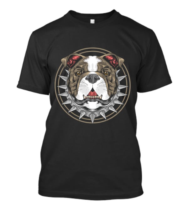 Funny Pit Bull Dog Fierce Spiked Collar T-Shirt