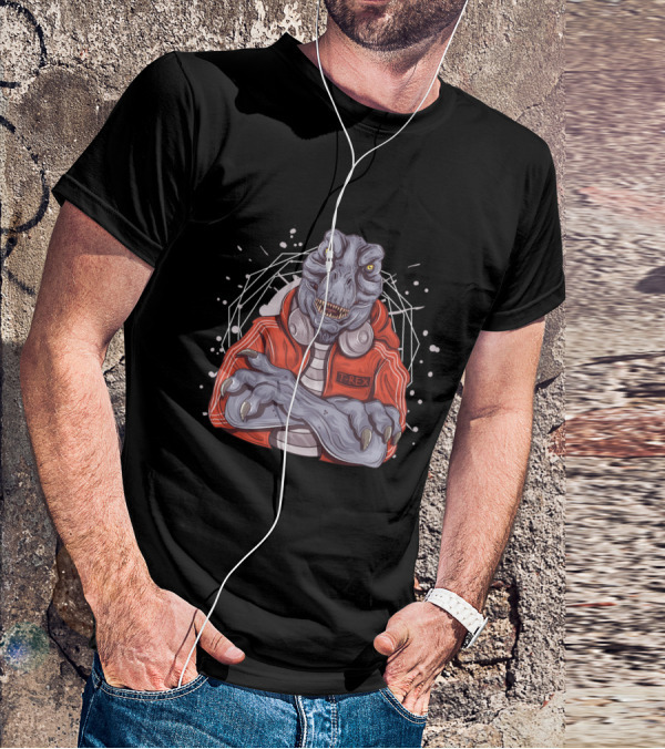 T-Rex DJ With Headphones Crossed Arms Music Jockey T-Shirt
