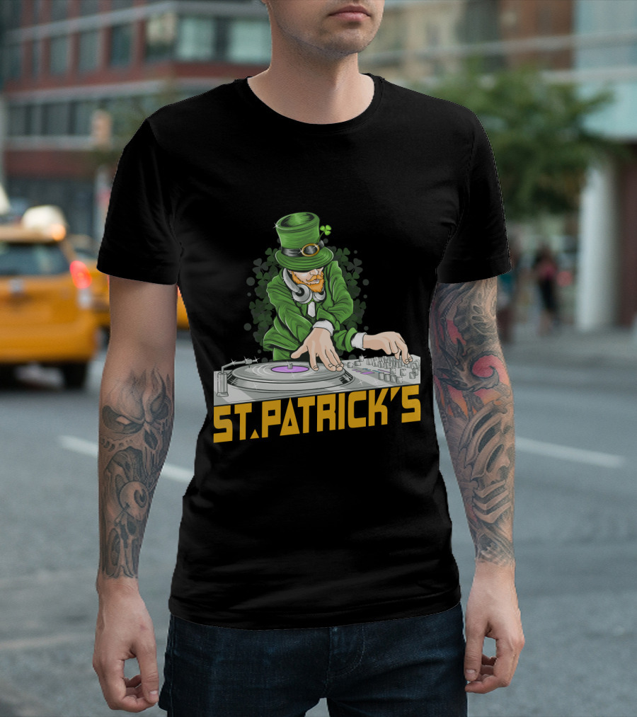 St. Patrick's Day Leprechaun DJ Music Party T-Shirt
