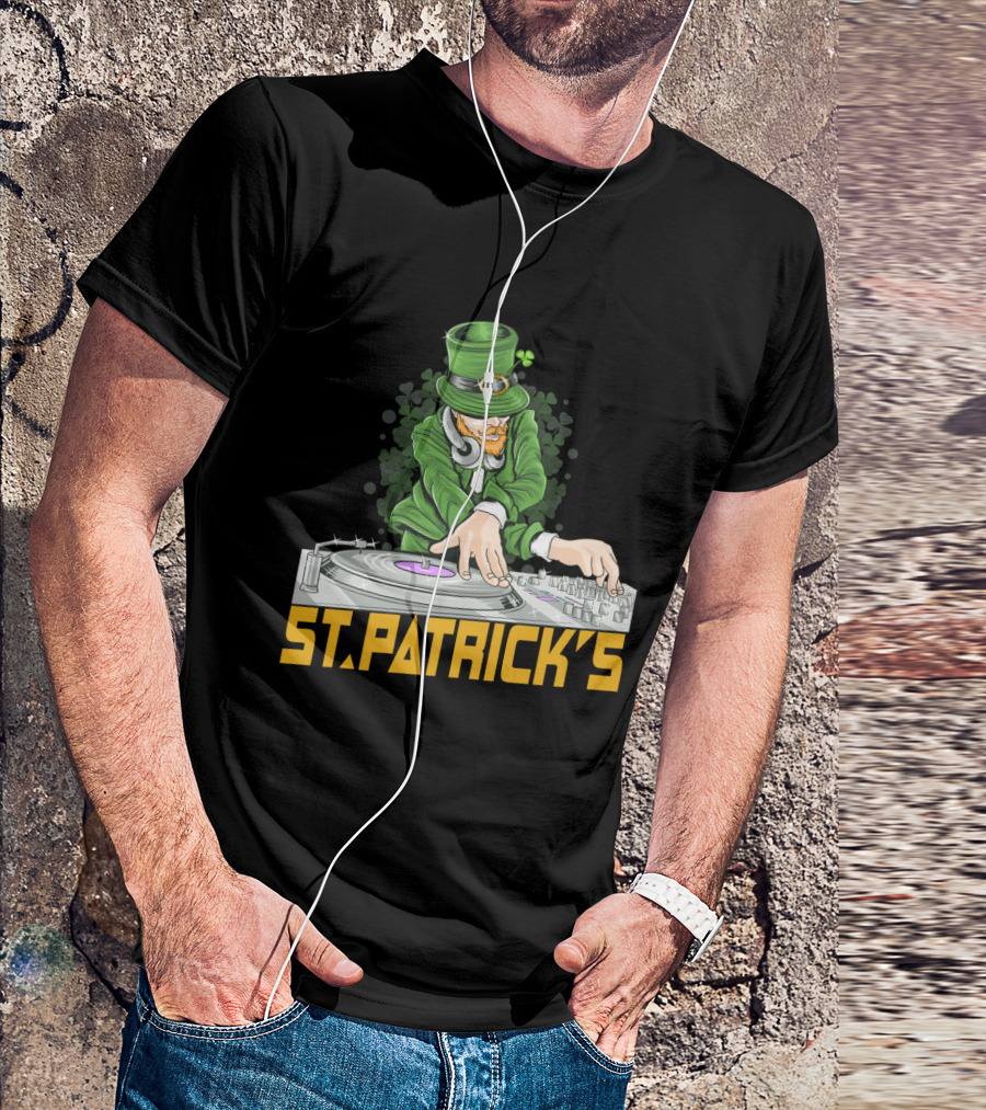 St. Patrick's Day Leprechaun DJ Music Party T-Shirt
