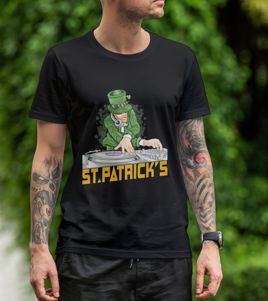 St. Patrick's Day Leprechaun DJ Music Party T-Shirt