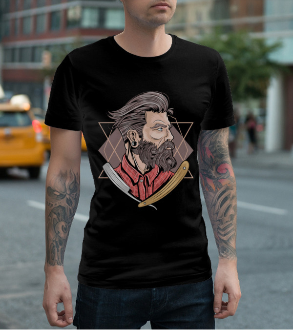 Funny Barber Vintage Hipster Stylized T-Shirt