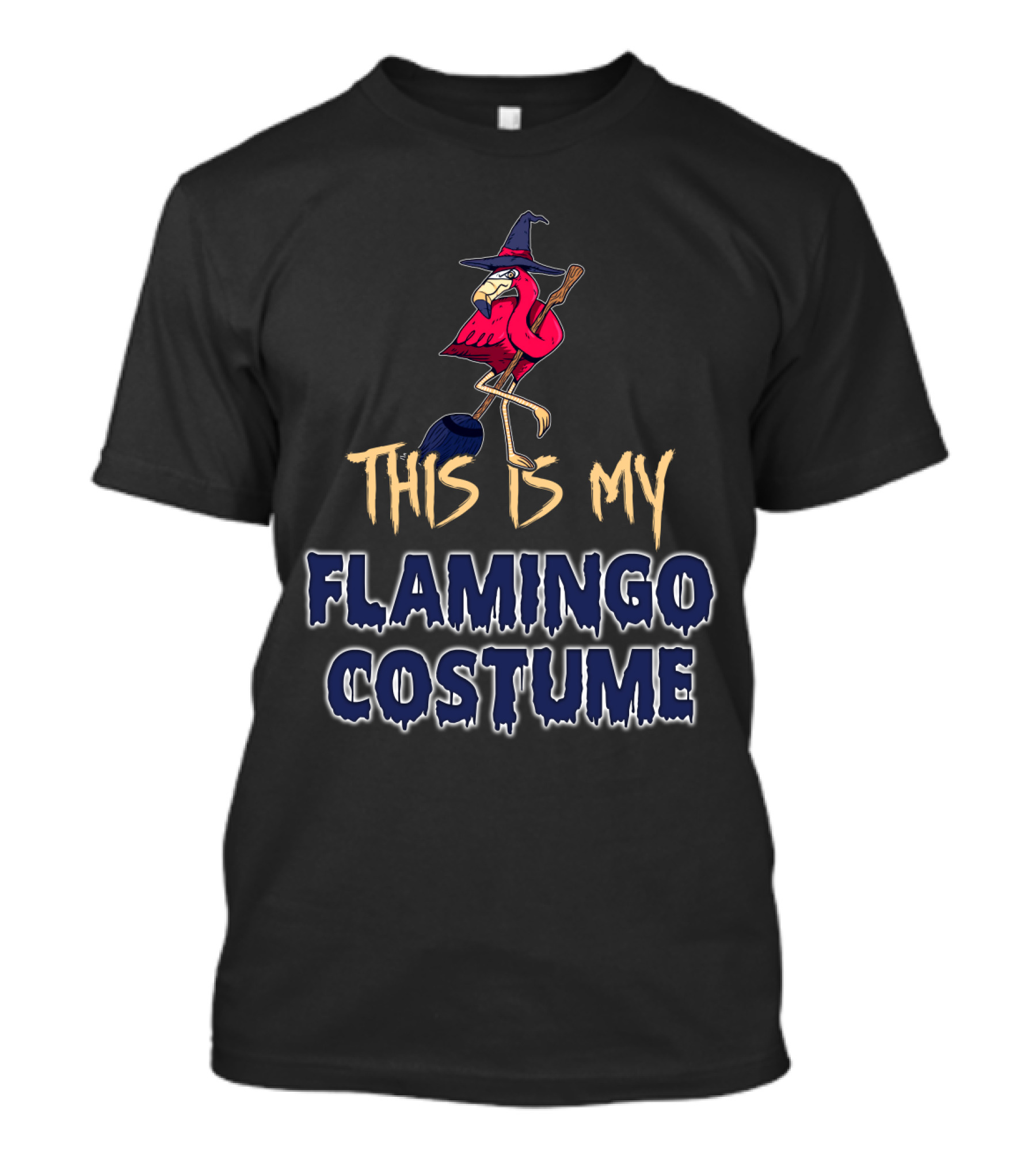 This Is My Flamingo Costume Witch Broomstick Family T-Shirt