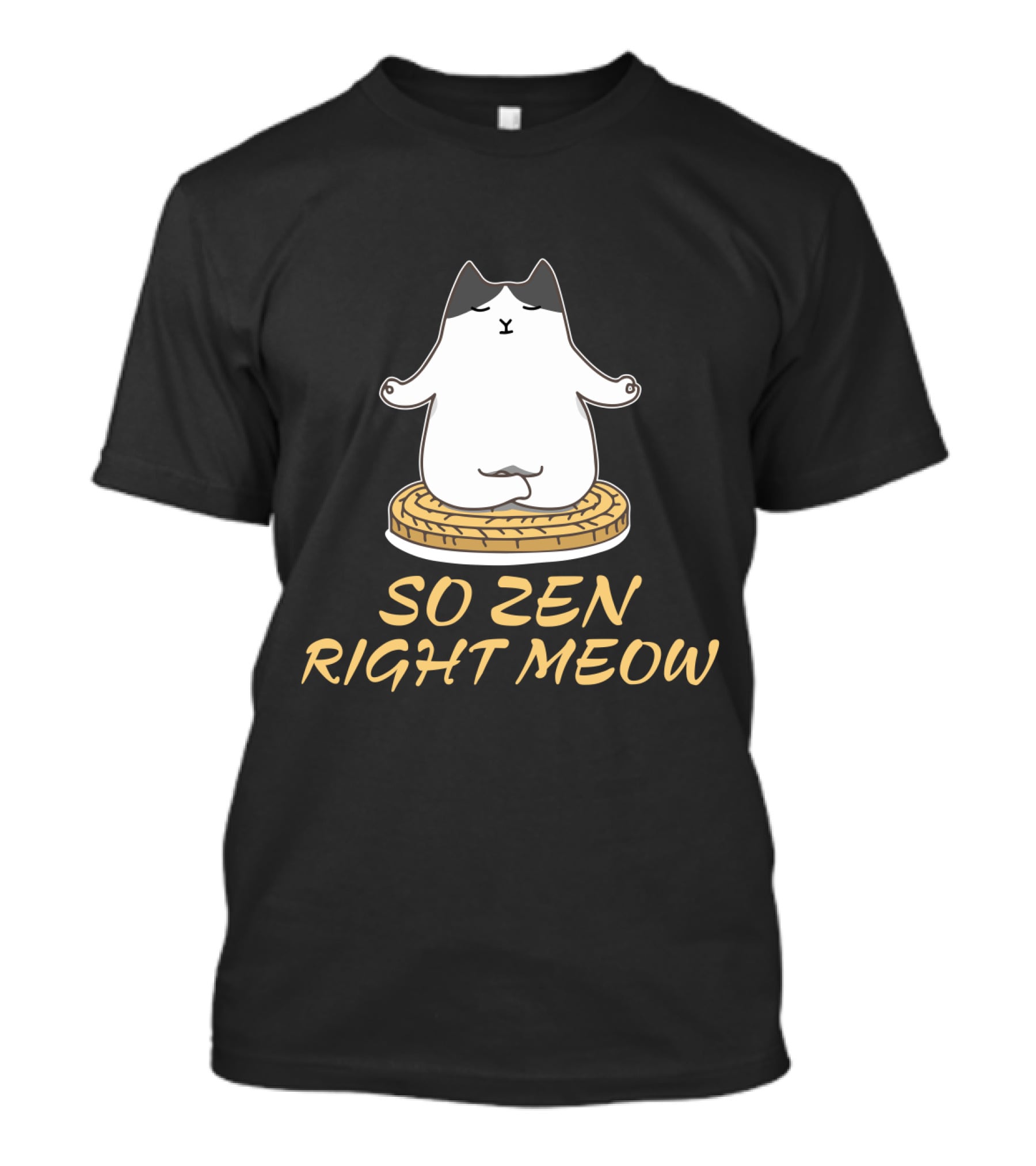 Relaxed Cat Meditating So Zen Right Meow T-Shirt