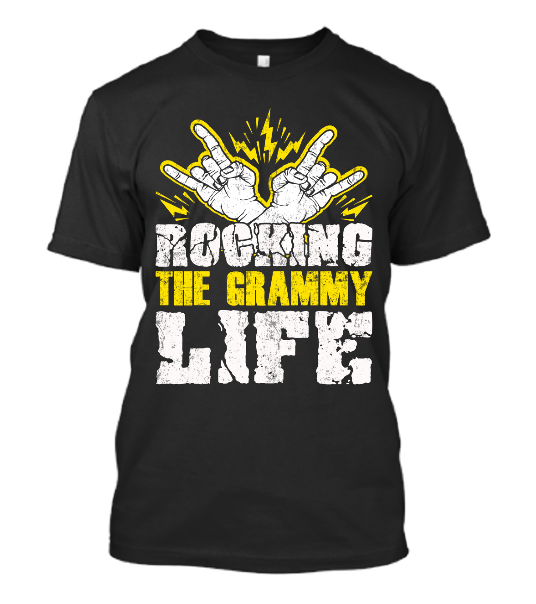 Rocking The Grammy Life With Vibrant Hand Gestures And Energetic Lightning Elements T-Shirt