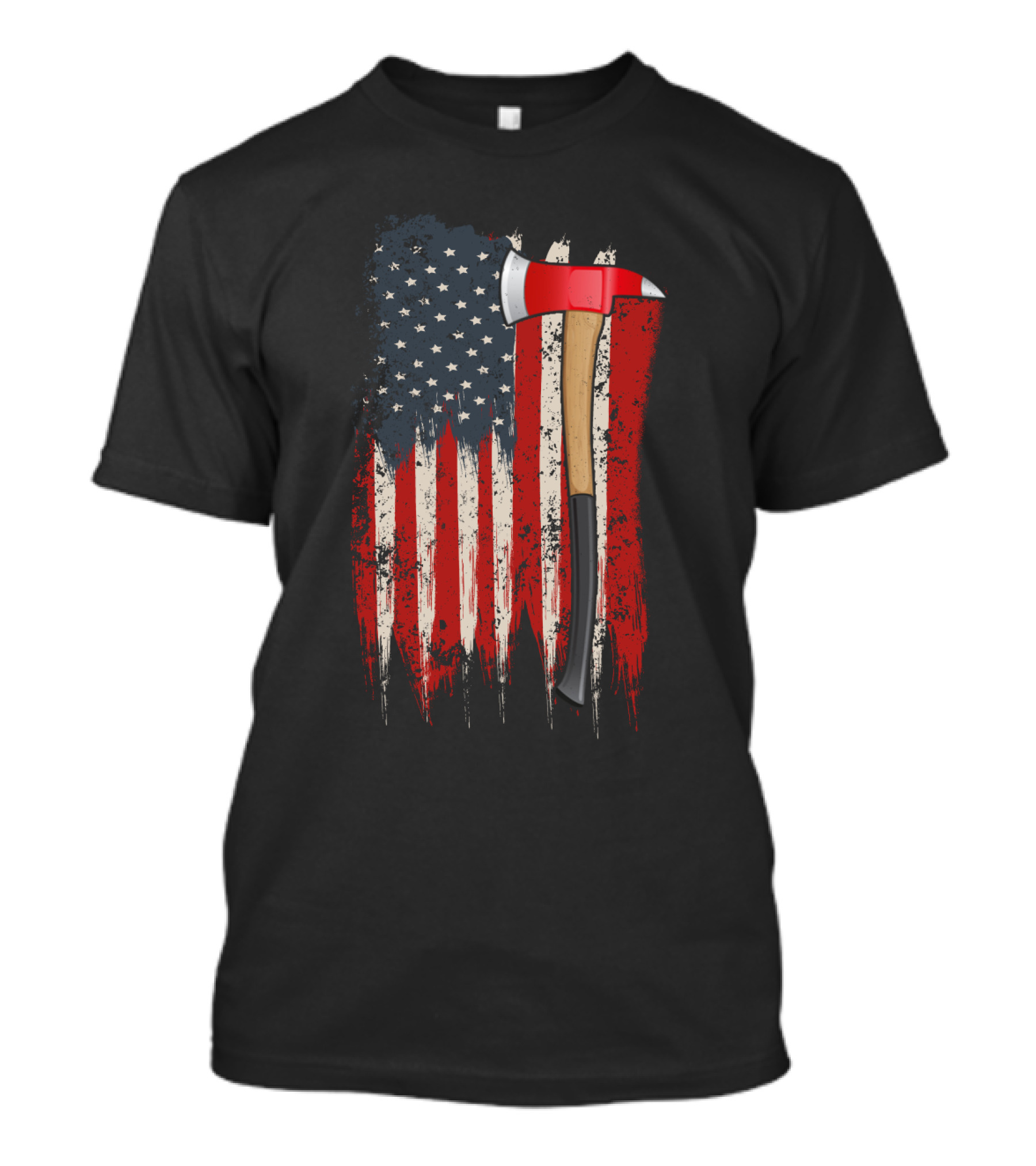 American Flag Themed Firefighter Axe Symbolizing Patriotism T-Shirt
