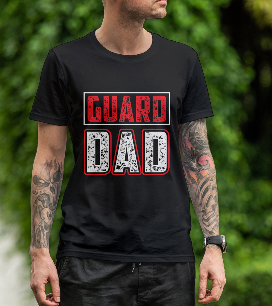 Guard Dad Bold Red White T-Shirt
