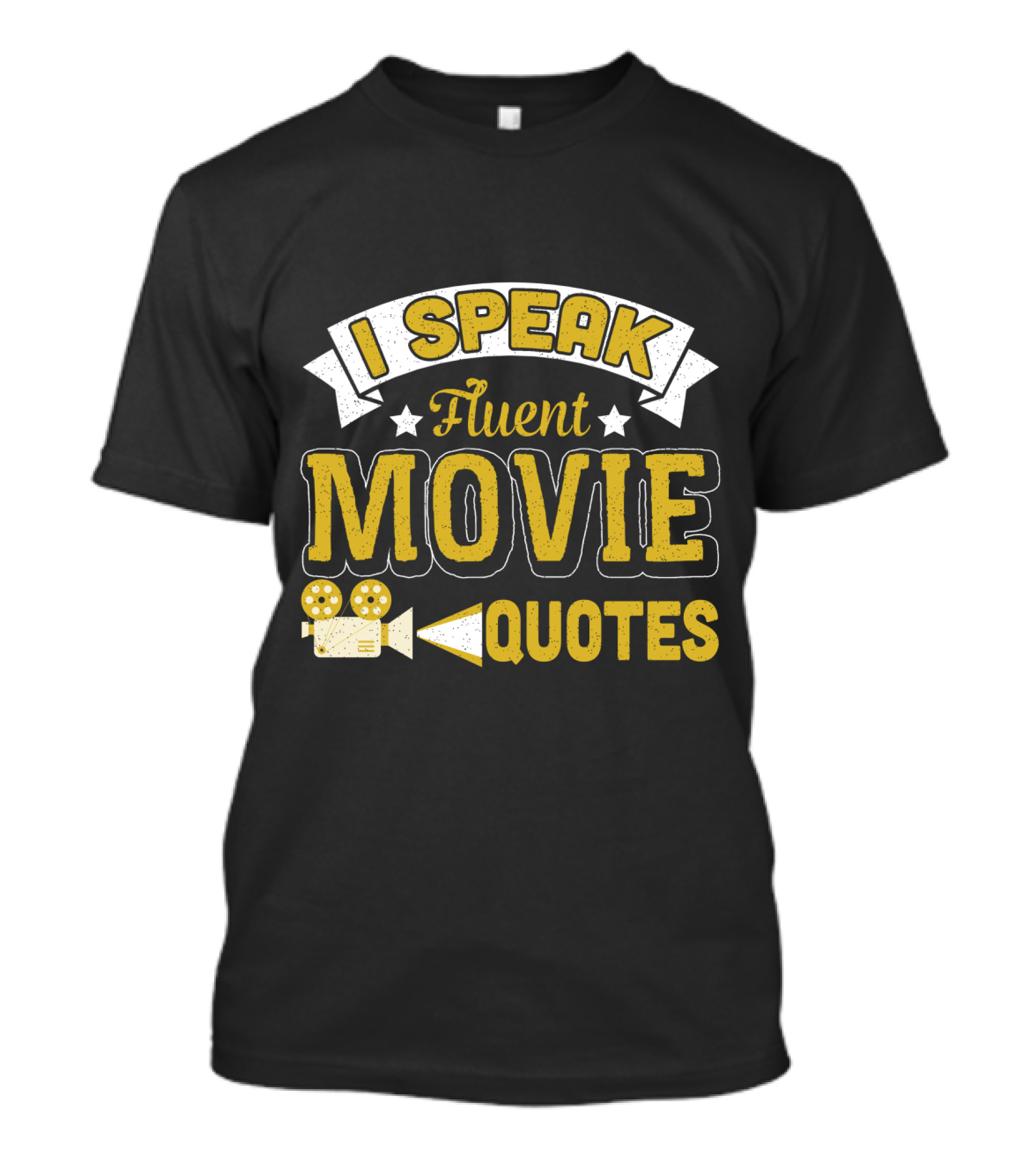 I Speak Fluent Movie Quotes Vintage Film Camera Stars T-Shirt