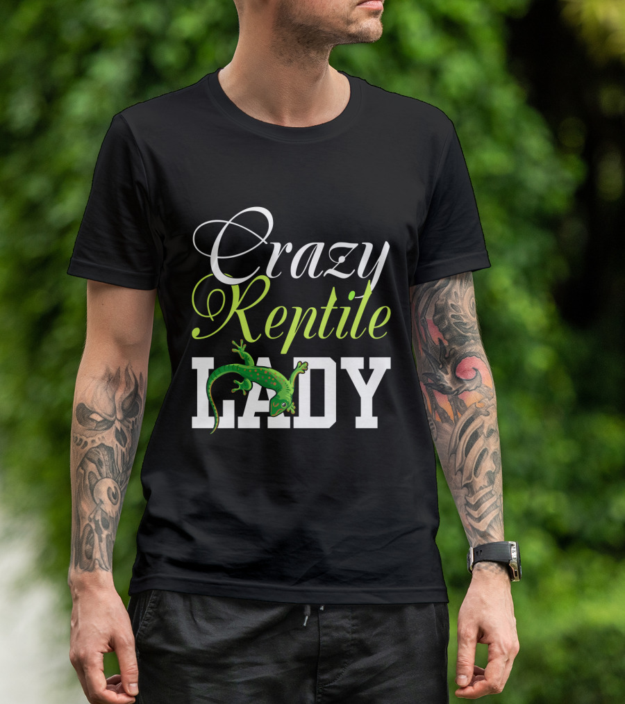 Crazy Reptile Lady Green Gecko T-Shirt