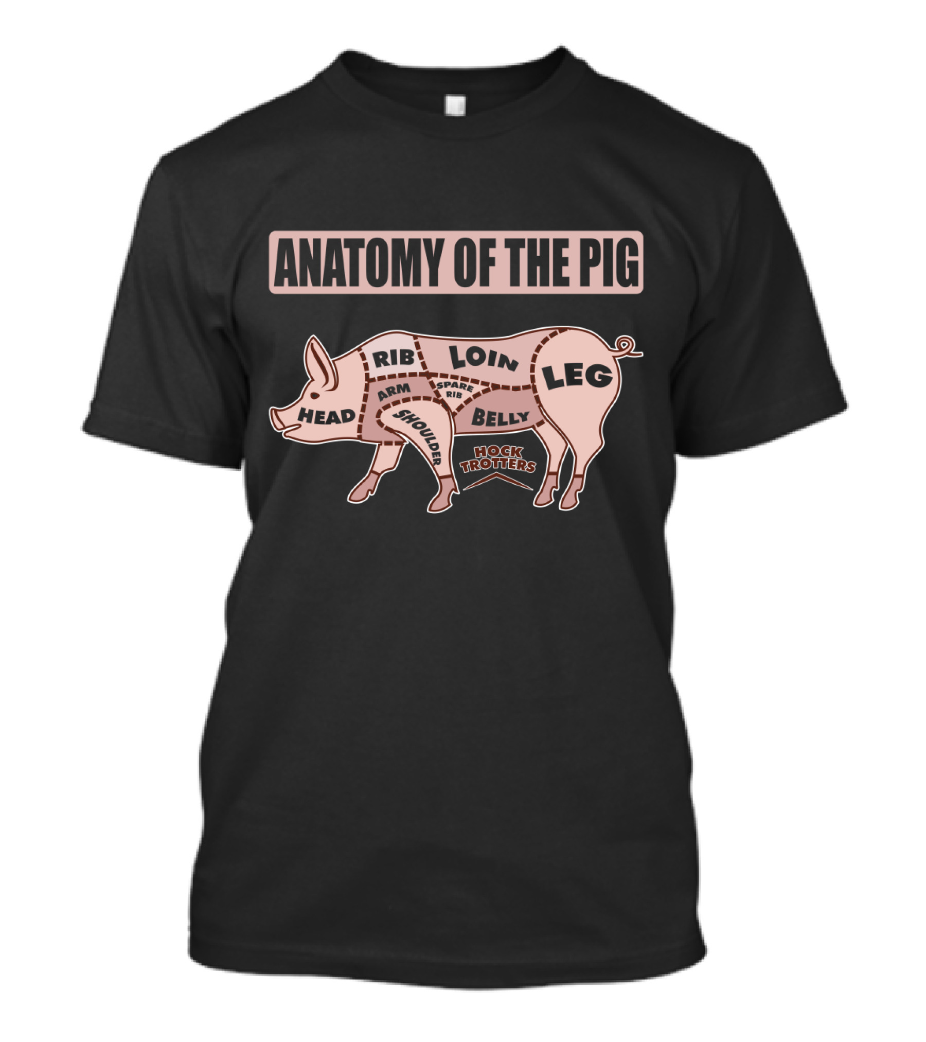 ANATOMY OF THE PIG HEAD RIB LOIN LEG BELLY MOCK TROTTERS ARM SPARE RIB SHOULDER T-Shirt