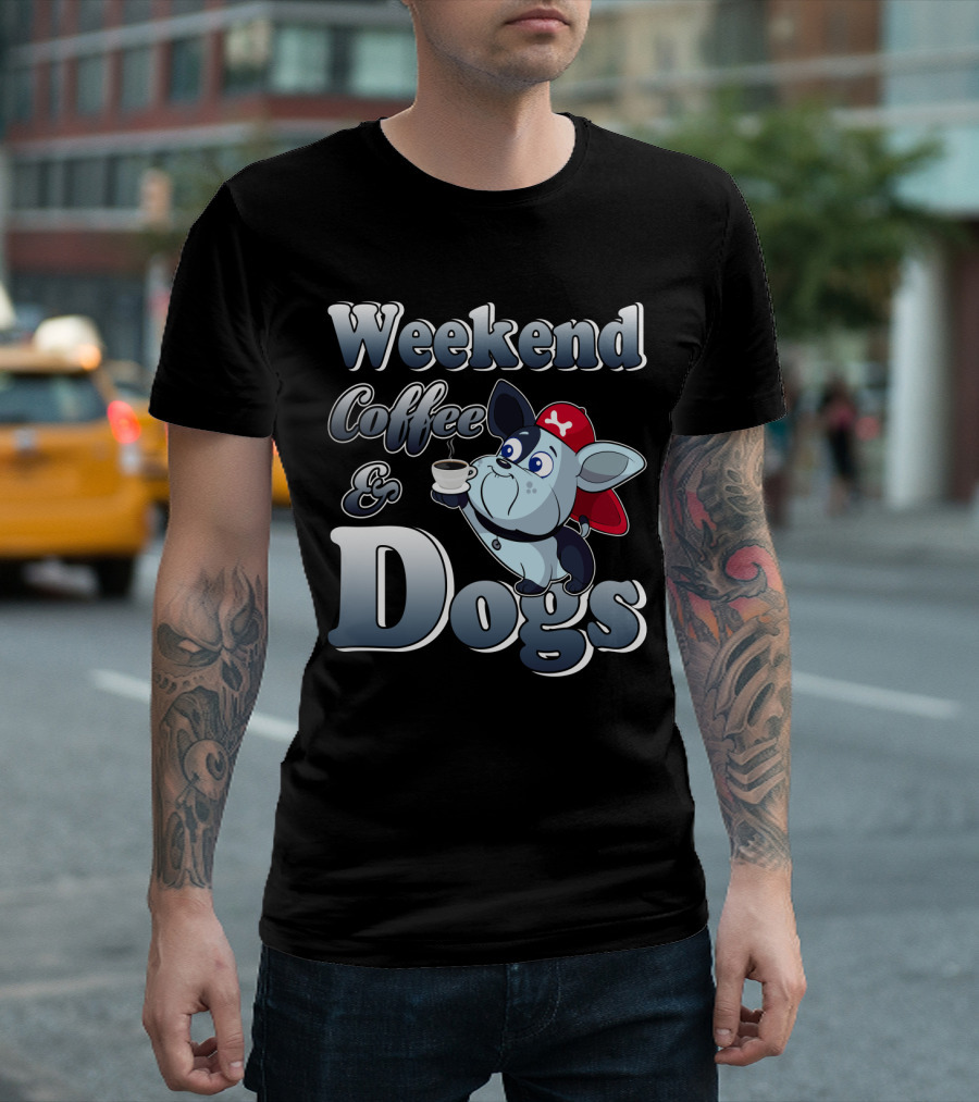 Weekend Coffee and Dogs Pirate Character T-Shirt