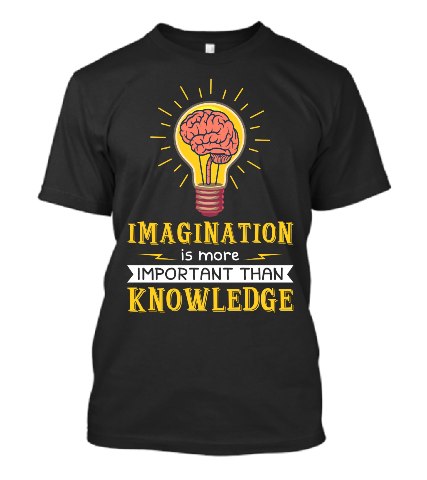 Imagination Is More Important Than Knowledge Brain Light Bulb T-Shirt